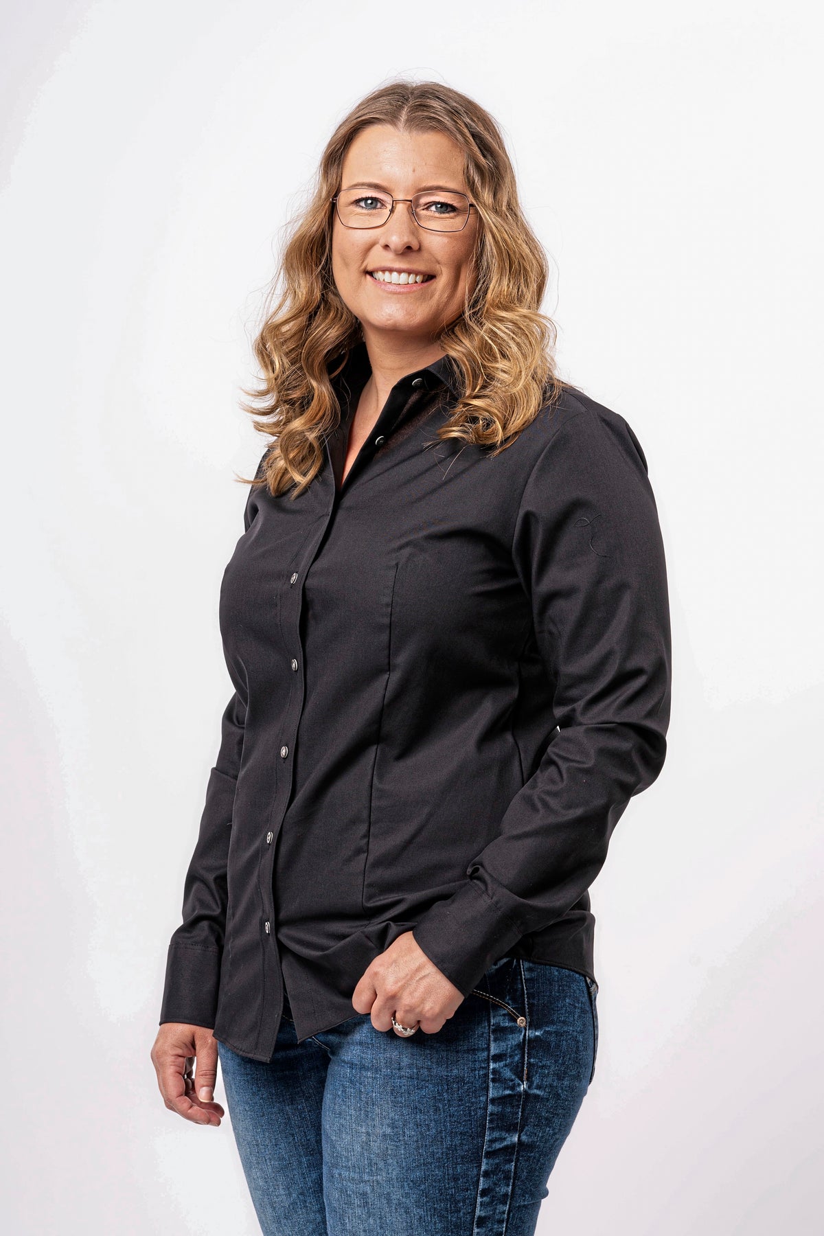 Damen Premium Bluse bestickt - COMFORT FIT - mit individueller Bestickung (Firma, Logo)