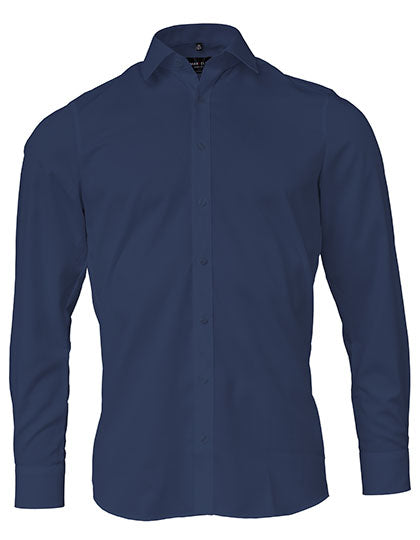 Herren Premium Hemd bestickt - BODY FIT EXTRA LANG - mit individueller Bestickung (Firma, Logo)