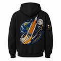 BeeStitch Space Hoodie LIFTOFF - Schwarz mit Bestickungen